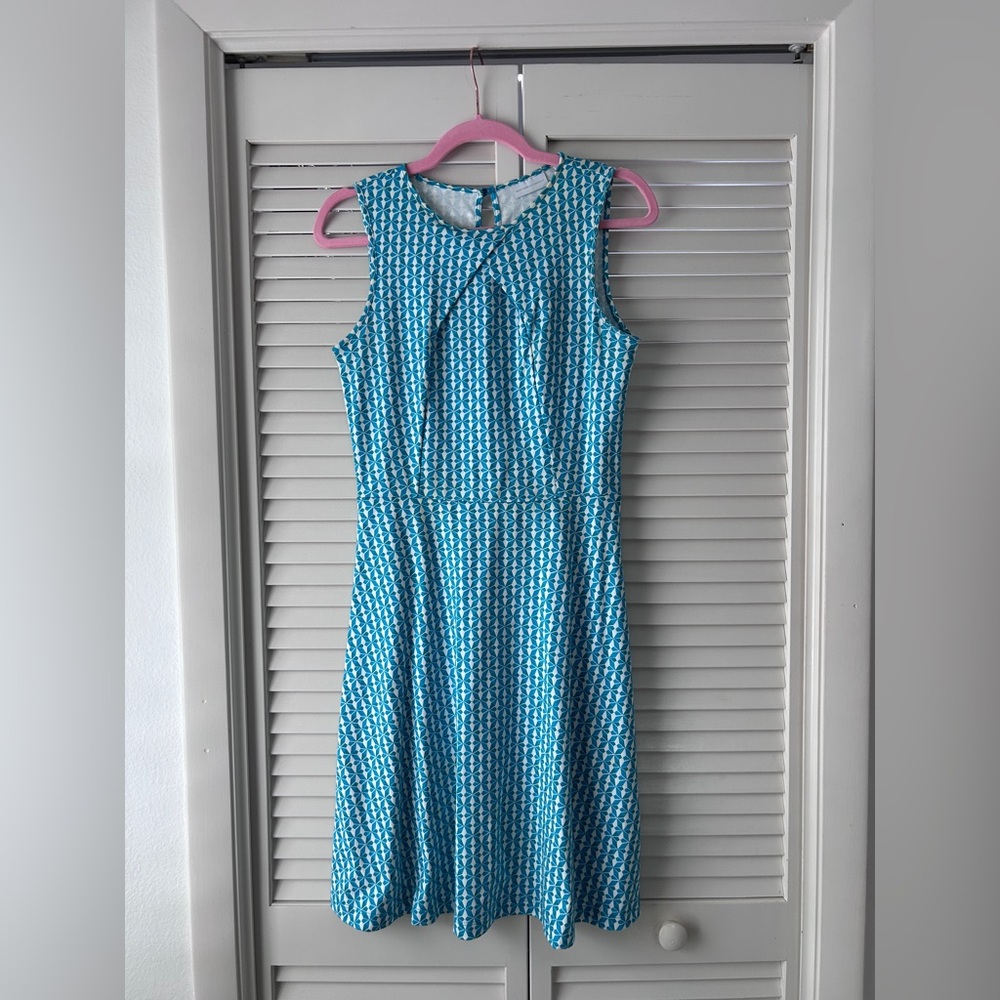 New York & Company Blue/White Cotton Dress Size S Pre-owned